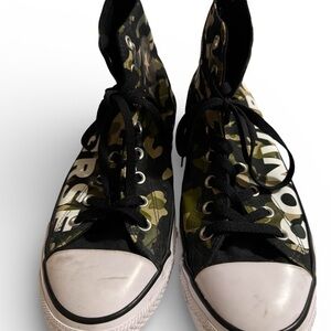 Converse Black and Green Camouflage Sneakers Mens Size 10